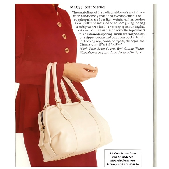 SOLD - NIB! Coach 4055 Vintage Leather Soft Satchel Bag in Bone - Picture 2 of 12